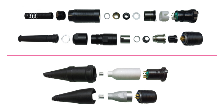 On top the old design vs. below, the new design of the two connectors.